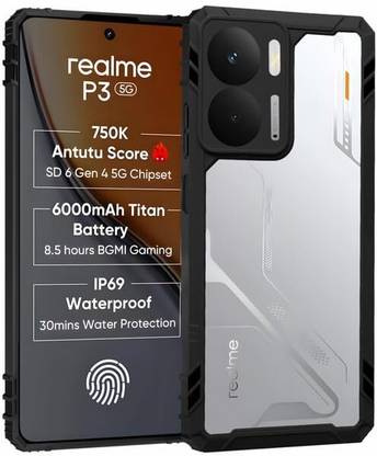 AIBEX Back Cover for Realme P3 5G |Transparent Case | 360° Protection | Non-Yellowing PC + TPU