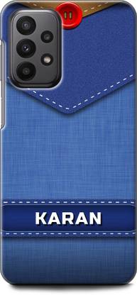 WallCraft Back Cover for SAMSUNG Galaxy A23 KARAN NAME, K LETTER, BLUE, JEANS, ALPHABET, DESIGN