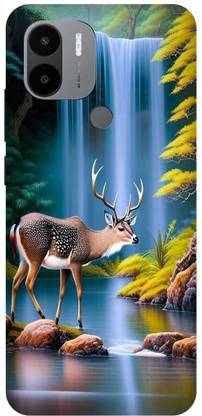 Phone Milaley.com Back Cover for POCO C50, GOLD DEER HEAD, DEER LOVERS, BACCOVER