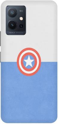 Bluvver Back Cover for Vivo Y75 5G, V2142 Printed Caption America Logo Back Cover