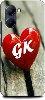 INDICRAFT Back Cover for Realme 10 Pro 5G, RMX3660 G K, G LOVES K, NAME, ALPHABET, GK LOVE, HART, BLUE