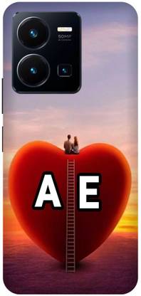 Voleano Back Cover for Vivo Y35, V2205, A E, A LOVES E, NAME, ALPHABET, AE LOVE, HART