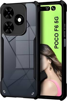 Best Case Back Cover for Poco F6 5G, Hybrid Hard Transparent Back TPU Bumper