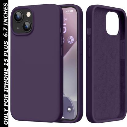 VONZEE Back Cover for Apple iPhone 15 Plus Liquid Silicone Microfiber Cloth Lining 3 layer Case