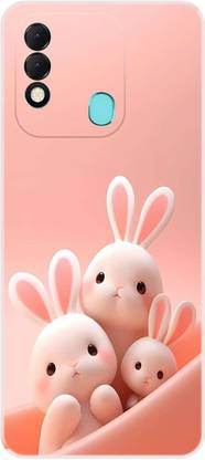 JDCreations Back Cover for TECNO SPARK 8 Cute Rabbit Pair Printed Mobile Case