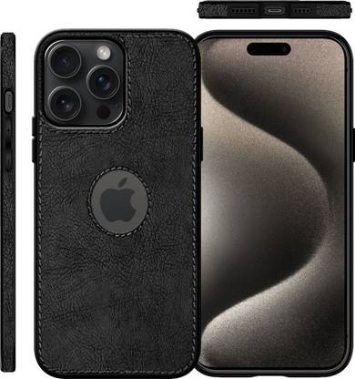 TKTHUB Back Cover for iPhone 15 Pro Max, Luxury Leather Shock Proof Side Soft Case