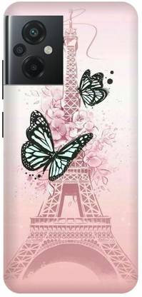 FRONK Back Cover for POCO M5, MZB0CEZIN, PINK, BUTTERFLY, EIFEL, TOWER, PARIS