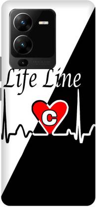 JUGGA Back Cover for vivo V25 Pro 5G, V2158, C, NAME, LETTER, ALPHABET, LIFELINE
