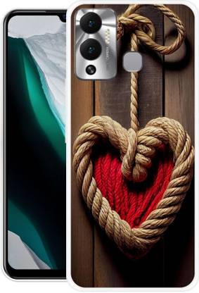 Indus Back Cover for Infinix Hot 12 Play, Wooden, Heart, Woolen, Shape, Love, 621