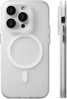 FIEUSCHE Back Cover for Iphone 14 Pro Max Corrugated Pattern Non-slip Hard Magnetic Wireless Charge Case