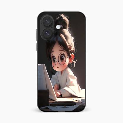 FAZAKA Back Cover for APPLE iPhone 16 Plus On Glossy Metal Phone Cover | STUDY GIRL