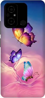 JUGGA Back Cover for POCO C55, MZB0DDTIN, BUTTER, FLY, PINK, NATURE, FLOWERS