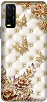 ORBIQE Back Cover for Vivo Y20G BUTTERFLY, BEAUTIFUL BUTTERFLIES, BLUE BURRERFLY, GLITTER