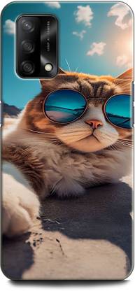 INDICRAFT Back Cover for OPPO F19s CAT, WHITE CAT, CUTE CATE, LITTILE CAT, BLUE EYES CAT