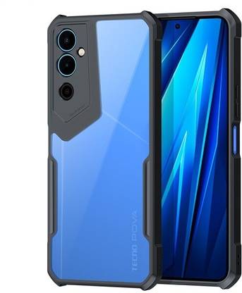 VAPRIF Back Cover for Tecno Pova Neo 2, Transparent Hybrid Hard PC Back TPU Bumper