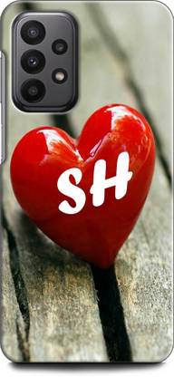 INDICRAFT Back Cover for SAMSUNG Galaxy A23 S H, S LOVES H, NAME, ALPHABET, SH LOVE, HART, BLUE