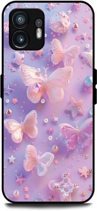 Jitec Back Cover for Nothing Phone 2 Glitter Butterfly Art Printed Mobile Case