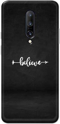 NDCOM Back Cover for OnePlus 7 Pro Black Believe Quote Printed Hard Case