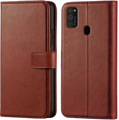 ALLNEEDS Back Cover for Samsung m21 | Inside TPU with Card Pockets | Wallet Stand | Magnetic Closure