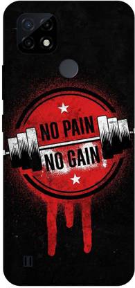 DIKRO Back Cover for realme C25_Y, RMX3269, NO, PAIN, NO, GAIN, GYM, WORKOUT