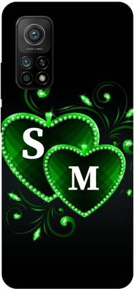 ThePrintlink Back Cover for Mi 10T, S M, S LOVE M, S M NAME, S M ALPHABET, HEART