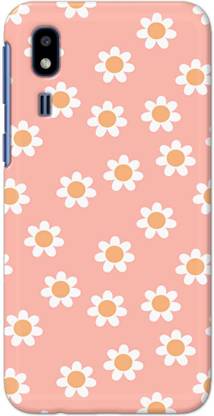 NDCOM Back Cover for Samsung Galaxy A2 Core Flower In Pink Background Printed Hard Case