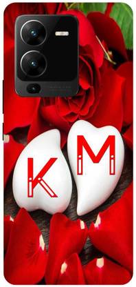 JUGGA Back Cover for vivo V25 Pro 5G, V2158, K LOVES M NAME,K NAME, M LETTER, ALPHABET,K LOVE M NAME