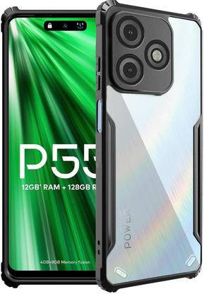 SUCH Back Cover for Back Cover for itel P55-A666L (Black, Shock Proof, Pack of: 1)