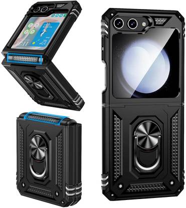 Accessories Kart Back Cover for Samsung Z Flip 5 Edge to Edge Protecion Ring stand case