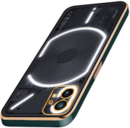 VAPRIF Back Cover for Nothing Phone (1), Golden Line, Premium Soft Chrome Case | Silicon Gold Border