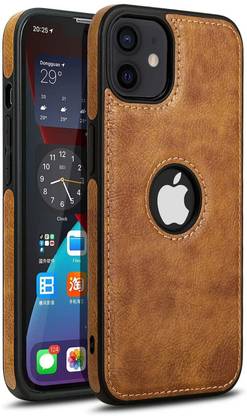 VURIOZZ Back Cover for Apple iPhone 12&12Pro | PU Leather Flexible Soft With Logo View Back Case Cover