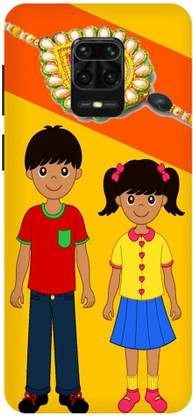 COVERJET Back Cover for REDMI NOTE 9 PRO-BROTHER- SISTER- RAKSHA- BANDHAN- LOVE