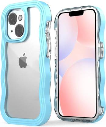 ankSONline Back Cover for iPhone 15, Curly Frame Design, Cute Wavy Edge Clear Back Shockproof