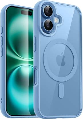MobiLooks Back Cover for Apple iPhone 16, Camera Protection Crystal Clear MagSafe Case