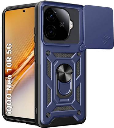 AIBEX Back Cover for iQOO Neo 10R 5G|D10 Tough Armor|Sliding Camera Shield|Ring Holder|Kickstand