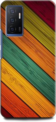 INDICRAFT Back Cover for Vivo Y75 4G, V2117 WOOD, BROUNE WOODEN, TEXTURE, PATTERN