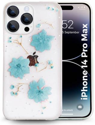 SQUIF Back Cover for Apple iPhone 14 Pro Max Case with Real Natural Dry Flowers Inside