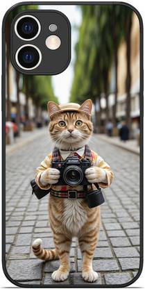 leeon Back Cover for iPhone 12, Cat as Cameraman