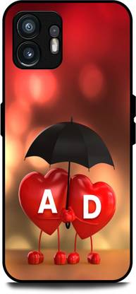 KEYCENT Back Cover for Nothing Phone 2 (A D, A LOVES D, NAME, ALPHABET, AD LOVE, HART, BLUE