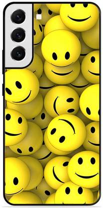 FAZAKA Back Cover for SAMSUNG Galaxy S22 Plus 5G On Glossy Metal Phone Cover| SMILEY EMOJI
