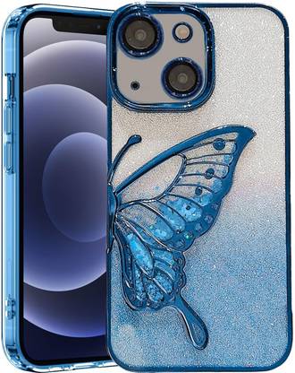 AMEYAA Back Cover for Apple iPhone 14 Plus Butterfly Plating Cute Pattern Glitter Bling Luxury for Girls