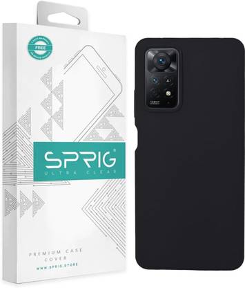 Sprig Back Cover for Sprig Liquid Silicone Back Cover for Redmi Note 11 Pro (Black, Hard Case, Pack of: 1)