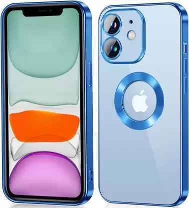Reflect Back Cover for Apple Iphone 12 | Blue |CD Case| Electroplating Transparent Chrome | Super Soft-Touch