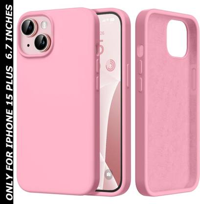 VONZEE Back Cover for Apple iPhone 15 Plus Liquid Silicone Microfiber Cloth Lining 3 layer Case