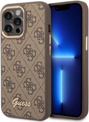 CG Mobile Back Cover for Apple iPhone 14 Pro, Official Licensed, GUESS Outline Script With Metal Logo