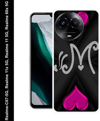 LUCKY MOBI.COM Back Cover for Realme C67 5G M NAME, M LOVE, M ALPHABET, M LETTER NAME