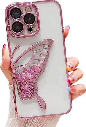 PEEPERLY Back Cover for iPhone 15 Plus Glowing Butterfly Transparent Phone Case
