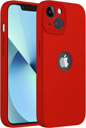 MobiLooks Back Cover for Apple iPhone 13, Original Silicone Logo Cut Shockproof Full Body Protection Case