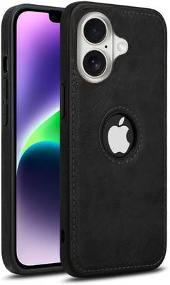 Mobikit Back Cover for Apple iPhone 16 (6.1") (Flexible Pu Leather With Logo Cut Raised Edges Soft Touch Case