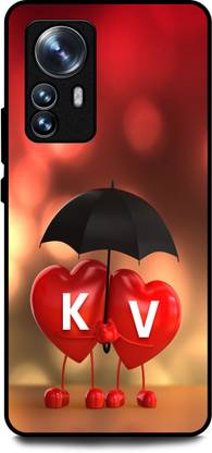 KEYCENT Back Cover for Xiaomi 12 Pro 5G (K V, K LOVES V, NAME, ALPHABET, KV LOVE, HART, BLUE